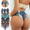 ropa interior sin costuras de cintura alta para mujer 8 Tanga Cintura Alta Floral
